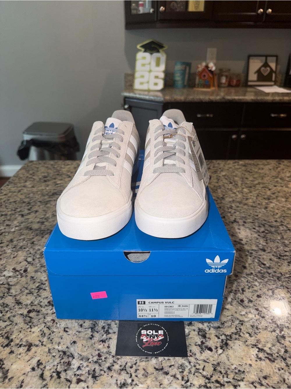 Size 10.5  Adidas Campus Vulc Grey Bluebird SKU ID 1372 Brand New Damaged Box - Picture 4 of 10